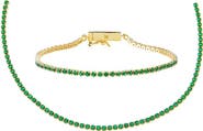 BY ADINA EDEN Cubic Zirconia Tennis Choker Necklace & Bracelet Set