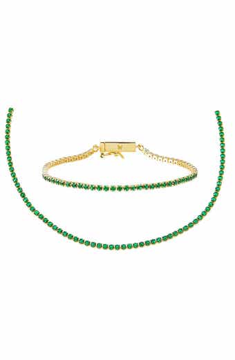 BY ADINA EDEN Cubic Zirconia Tennis Choker Necklace & Bracelet Set