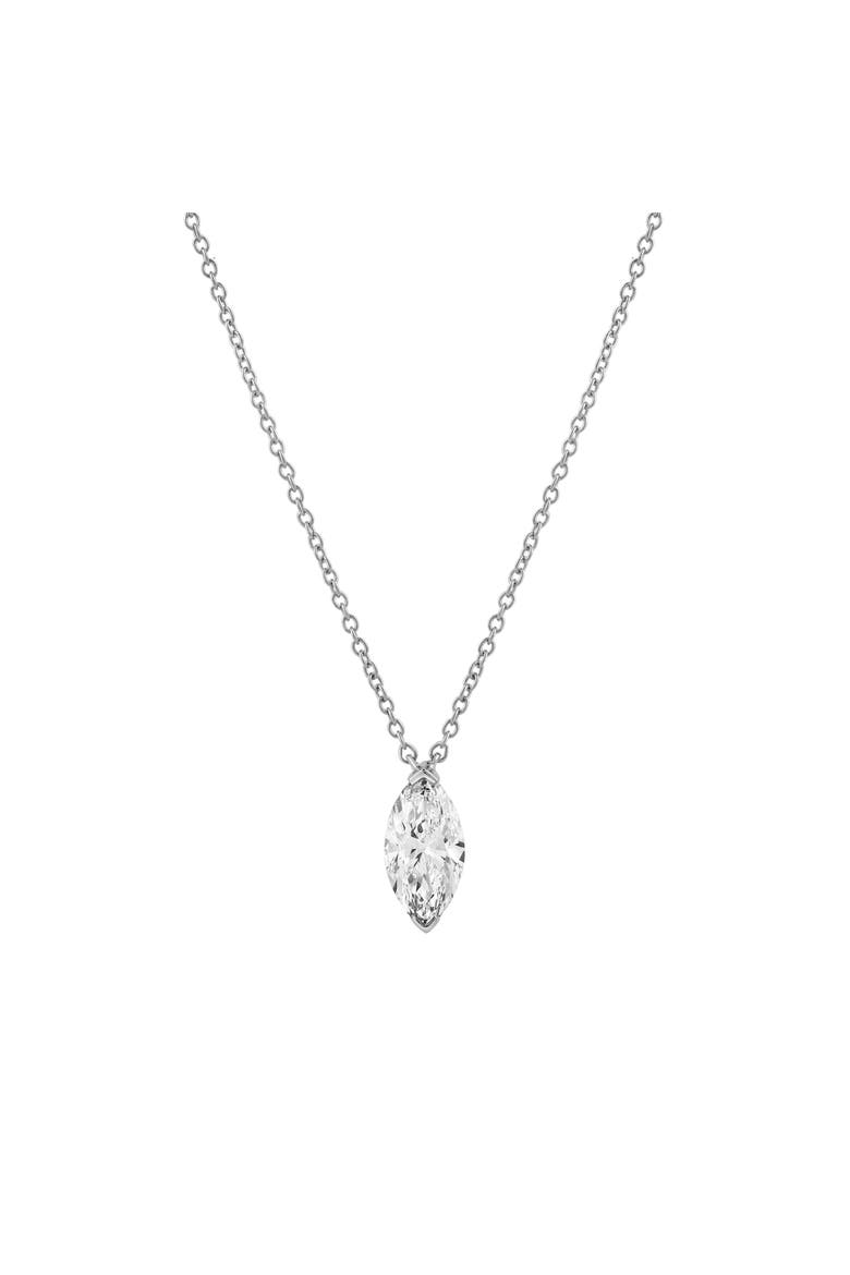 Marquise Muse 14K Gold Lab Grown Diamond Necklace - 1 ct, Main, color, 14K White Gold