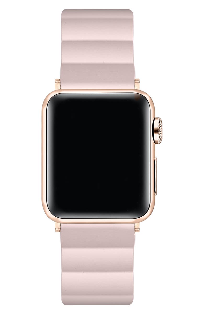 The Posh Tech Silicone Apple Watch<sup>®</sup> Watchband, Alternate, color, Blush Pink