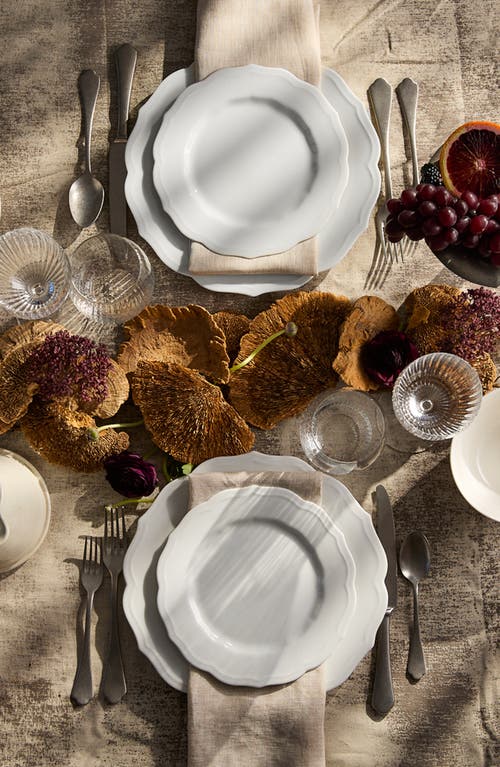 Caskata Stella White Scalloped Dinner Plate In White