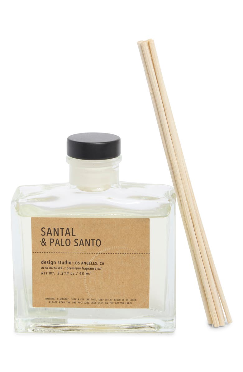 PORTOFINO CANDLES Santal & Palo Santo Clear Diffuser with Reeds, Main, color,