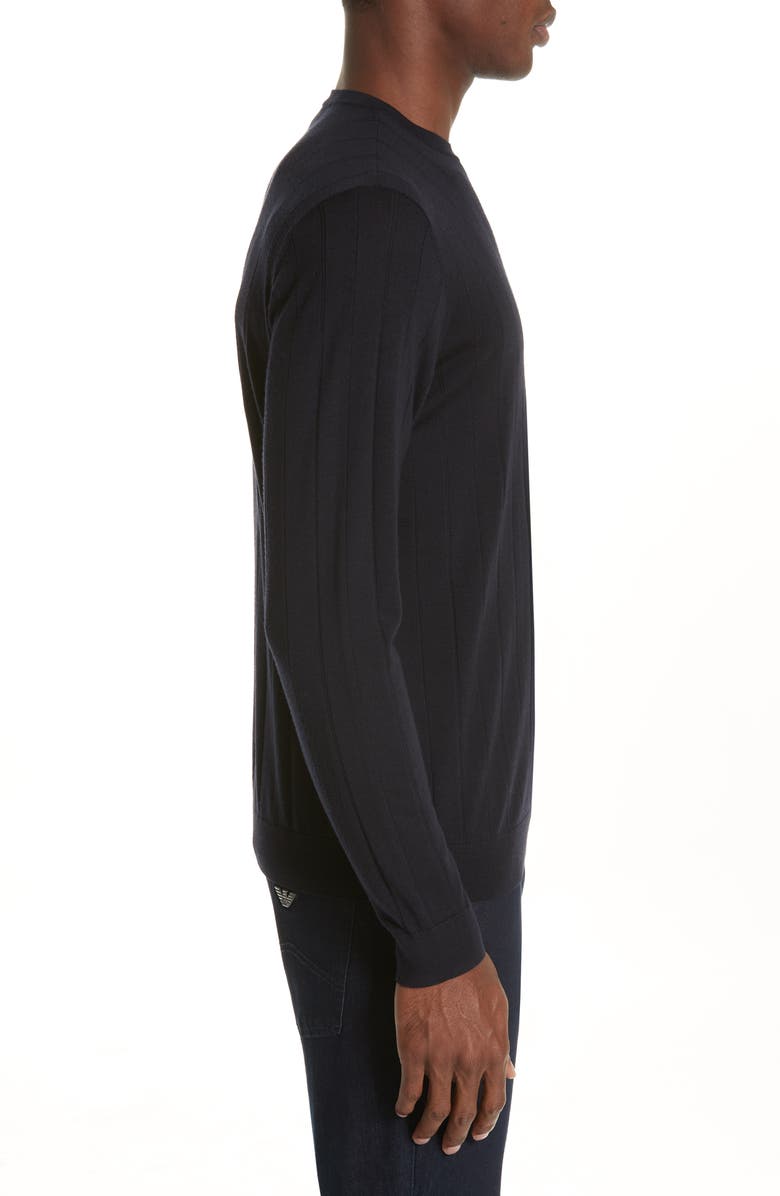 Emporio Armani Ribbed Wool Blend Crewneck Sweater, Alternate, color,