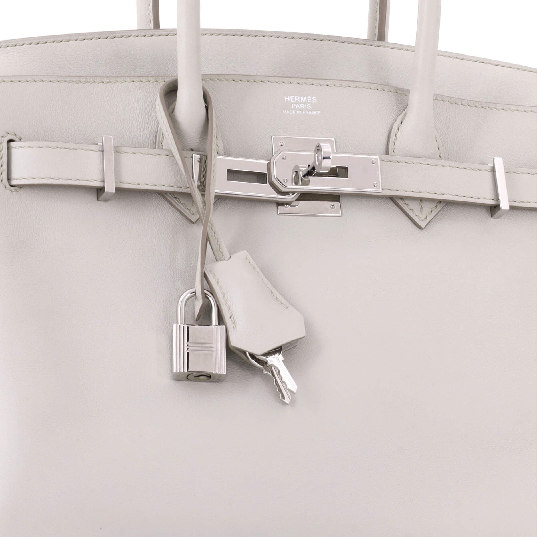 Pre-Owned Hermes Birkin Handbag Light Swift with Palladium Hardware 30, Alternate, color, Beton