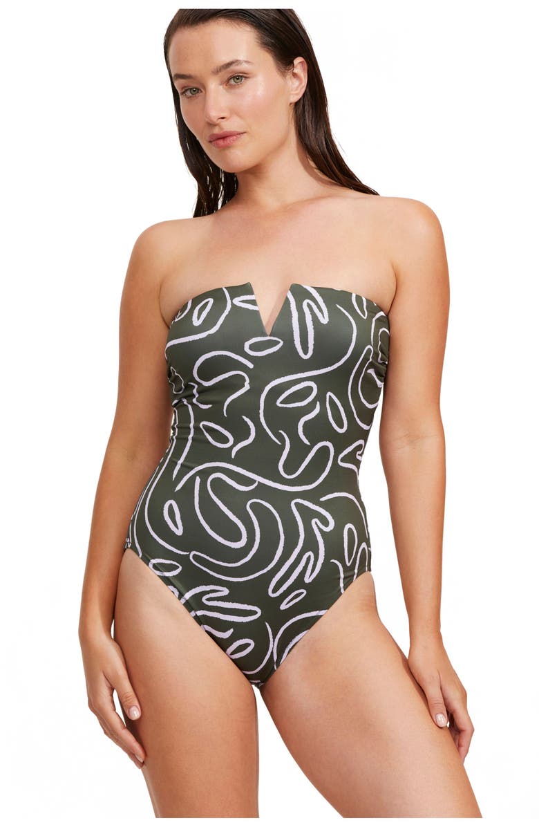 Luma Gottex Artsy Chic V Wire Bandeau One Piece, Main, color, 