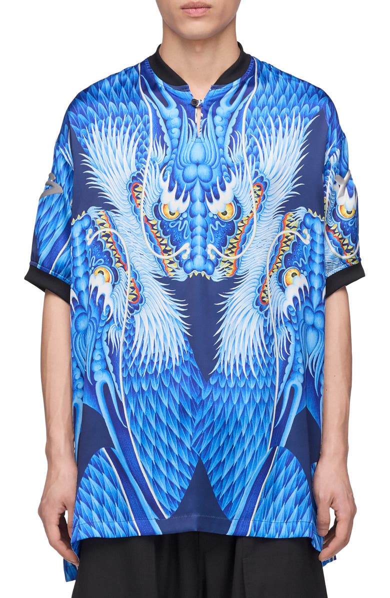 Y-3 Satin Dragon Graphic Jersey, Main, color, Multicolour