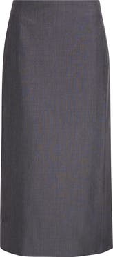 Jil Sander Straight Wool & Mohair Midi Skirt