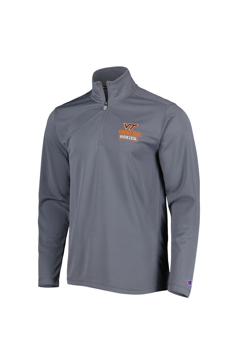 Champion Men's Champion Gray Virginia Tech Hokies Textured Quarter-Zip Jacket, Alternate, color, Gray