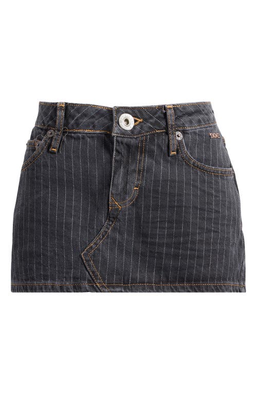 Bdg Urban Outfitters Striped Denim Ultra Miniskirt In Blue