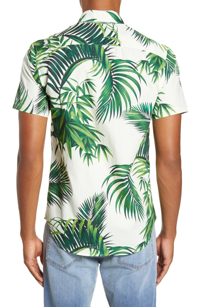 Dog Threads Havana Palms BBQ Short Sleeve Button-Down Shirt, Alternate, color,