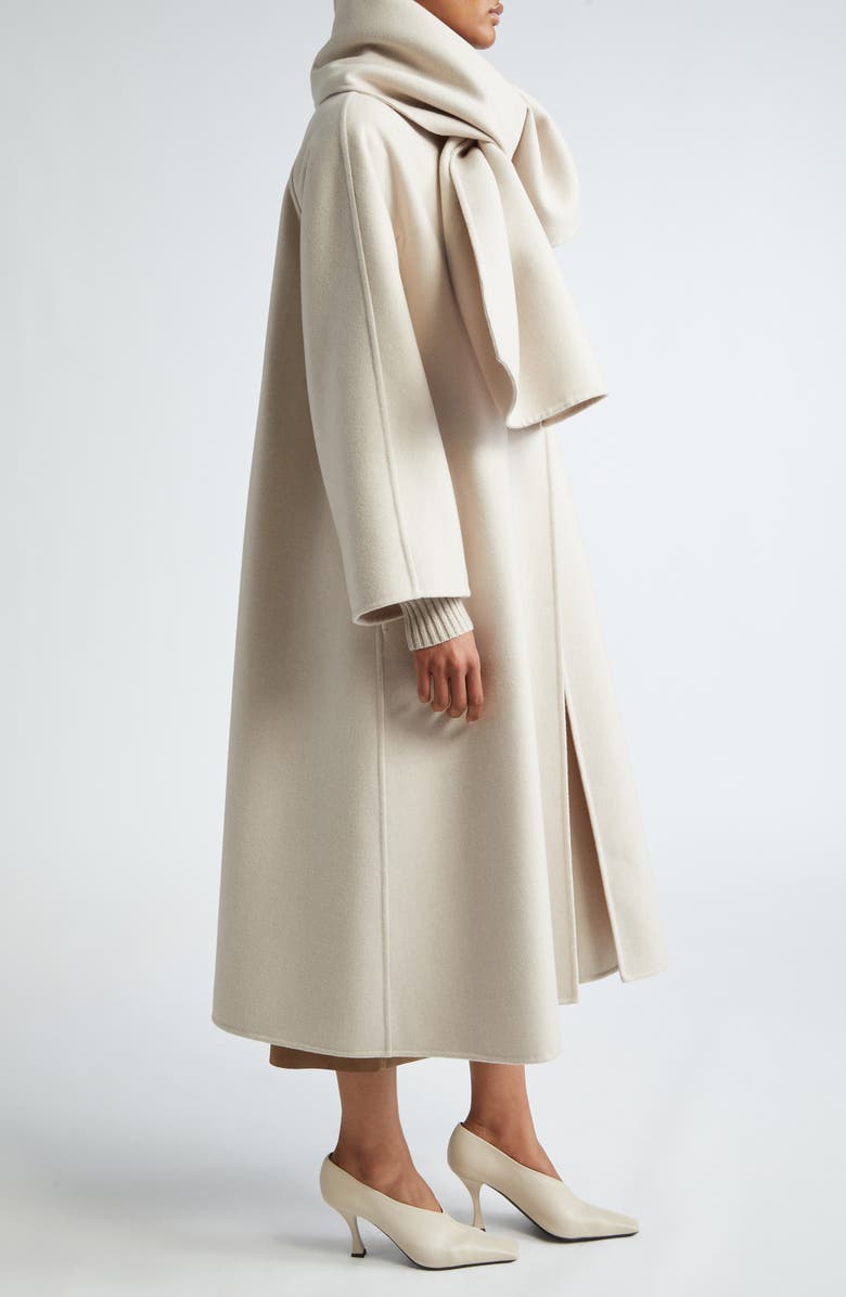 Max Mara Pepaia Alpaca Blend Long Coat with Removable Cape, Alternate, color,