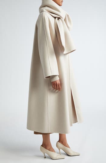 Max Mara Pepaia Alpaca Blend Long Coat with Removable Cape