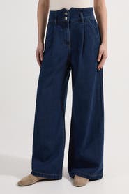 Karen Millen High Waisted Denim Wide Leg Jeans
