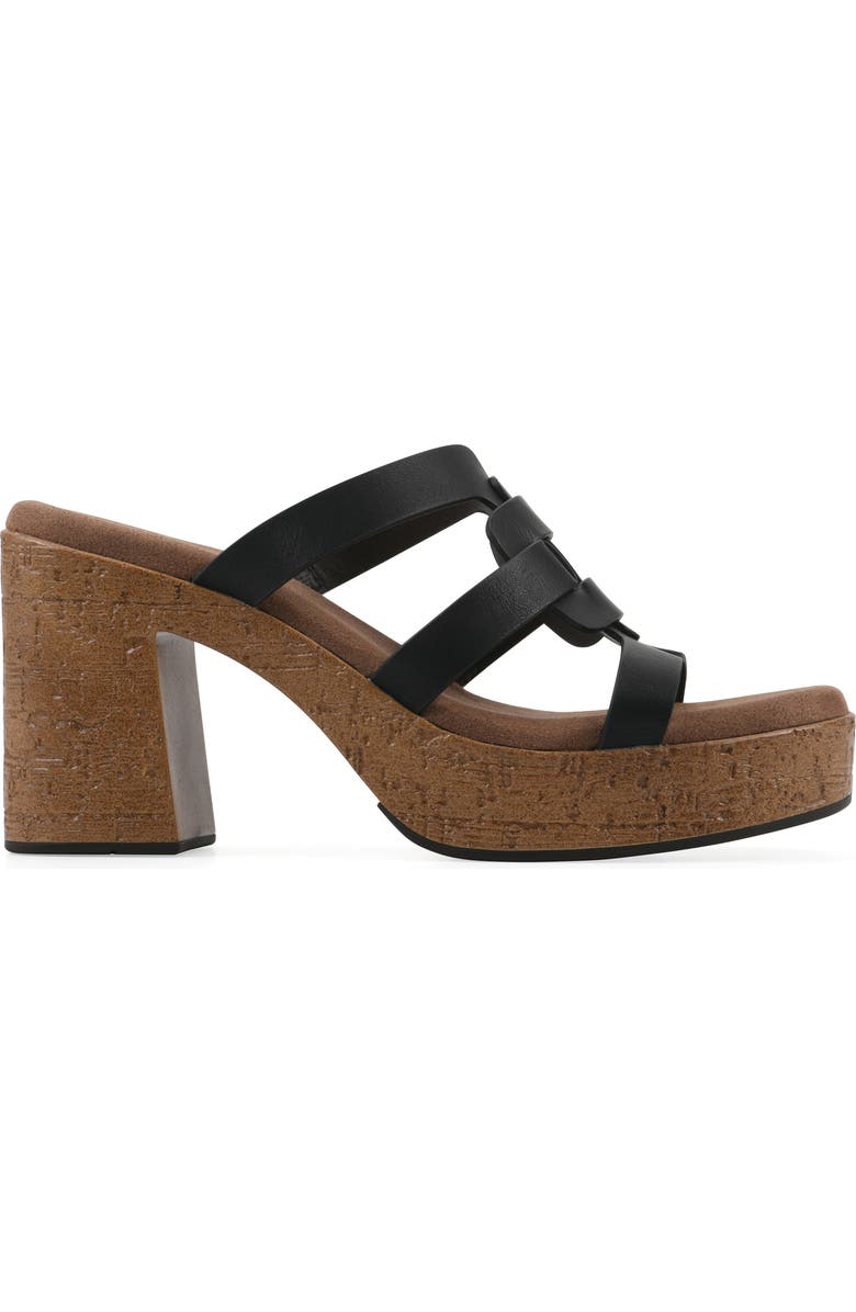 White Mountain Footwear Barillo Platform Slide Sandal, Alternate, color, Black/ Burn Smooth