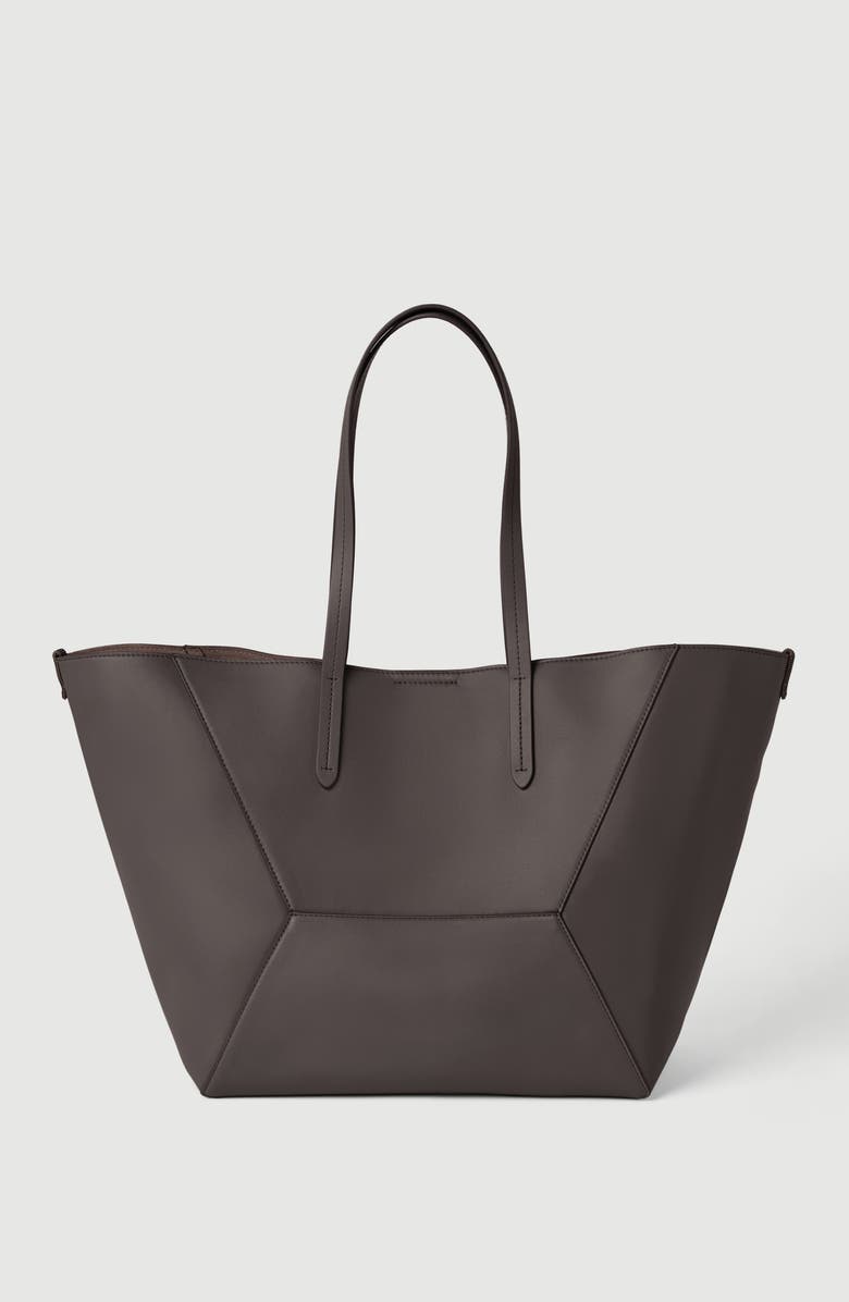 Brunello Cucinelli Calfskin BC Duo bag, Alternate, color, Dark Mahogany