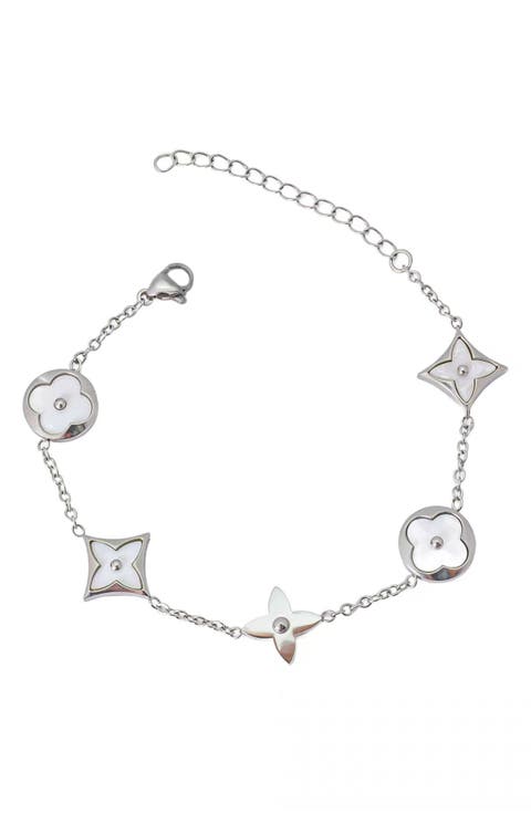 Mother of Pearl Clover Charm Bracelet