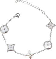 Adornia Mother of Pearl Clover Charm Bracelet