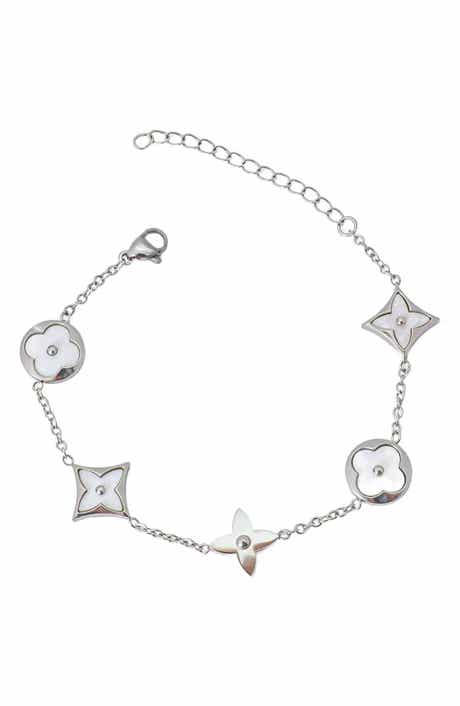 Adornia Mother of Pearl Clover Charm Bracelet