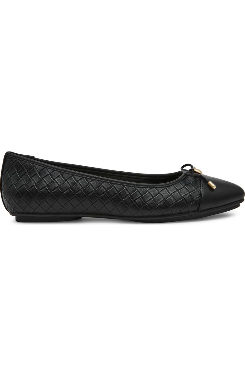 Anne Klein Luci Cap Toe Ballet Flat, Alternate, color, Black