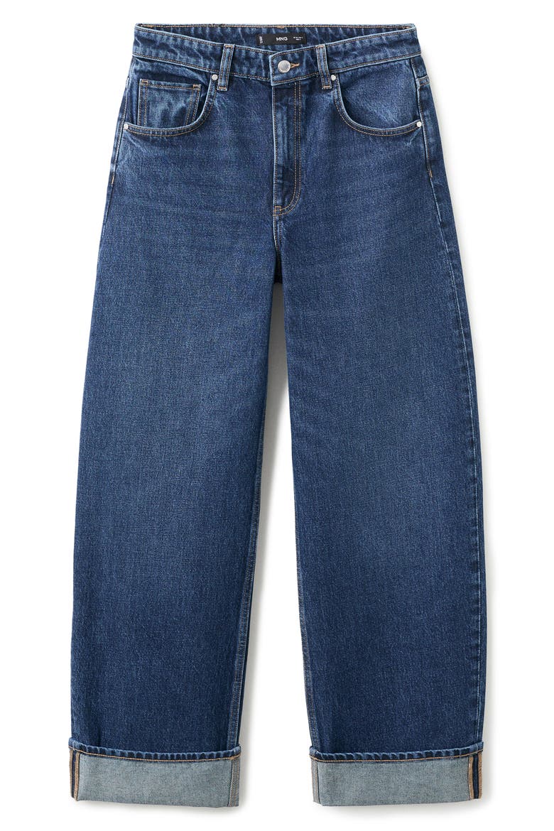 Cuffed Balloon Jeans, Alternate, color, DARK BLUE