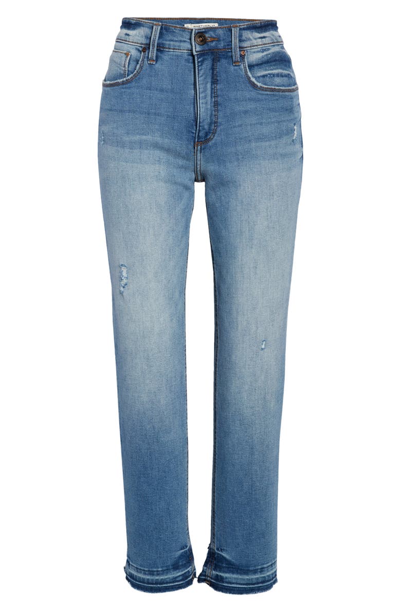 Whetherly Brandon High Waist Release Hem Ankle Straight Leg Jeans, Alternate, color,