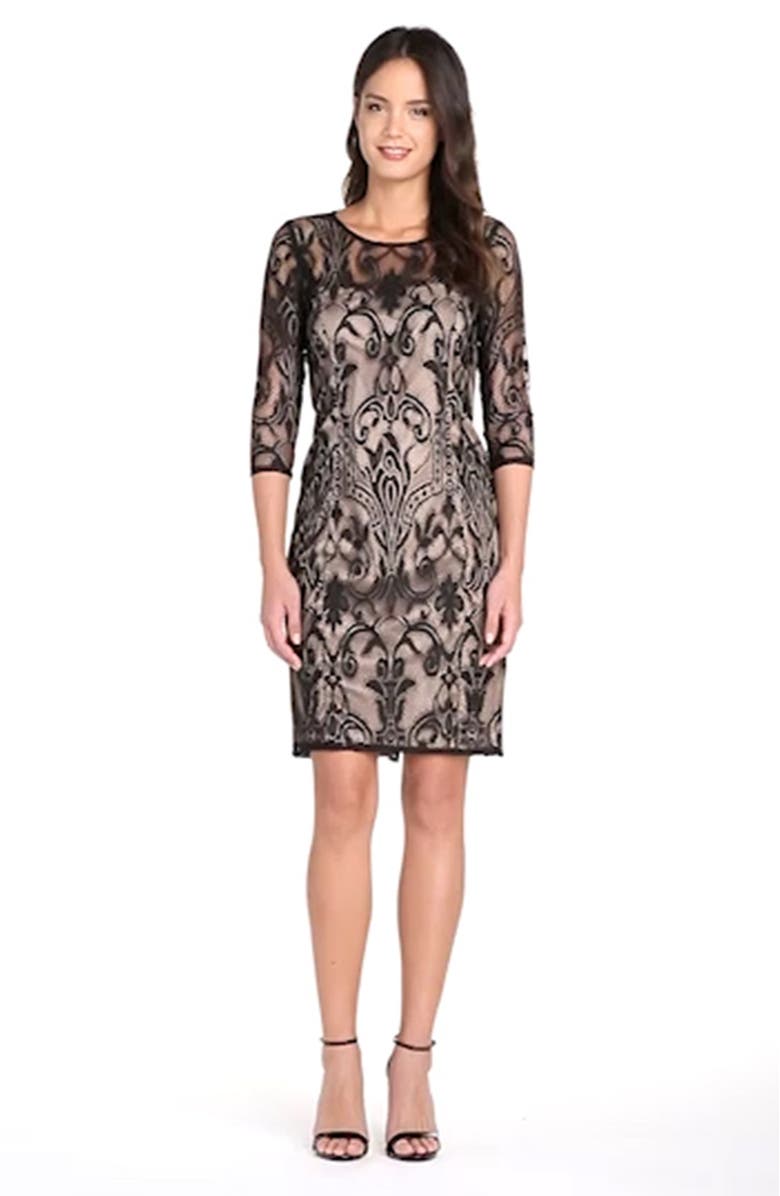 Adrianna Papell Lace Sheath Dress, Alternate, color, 