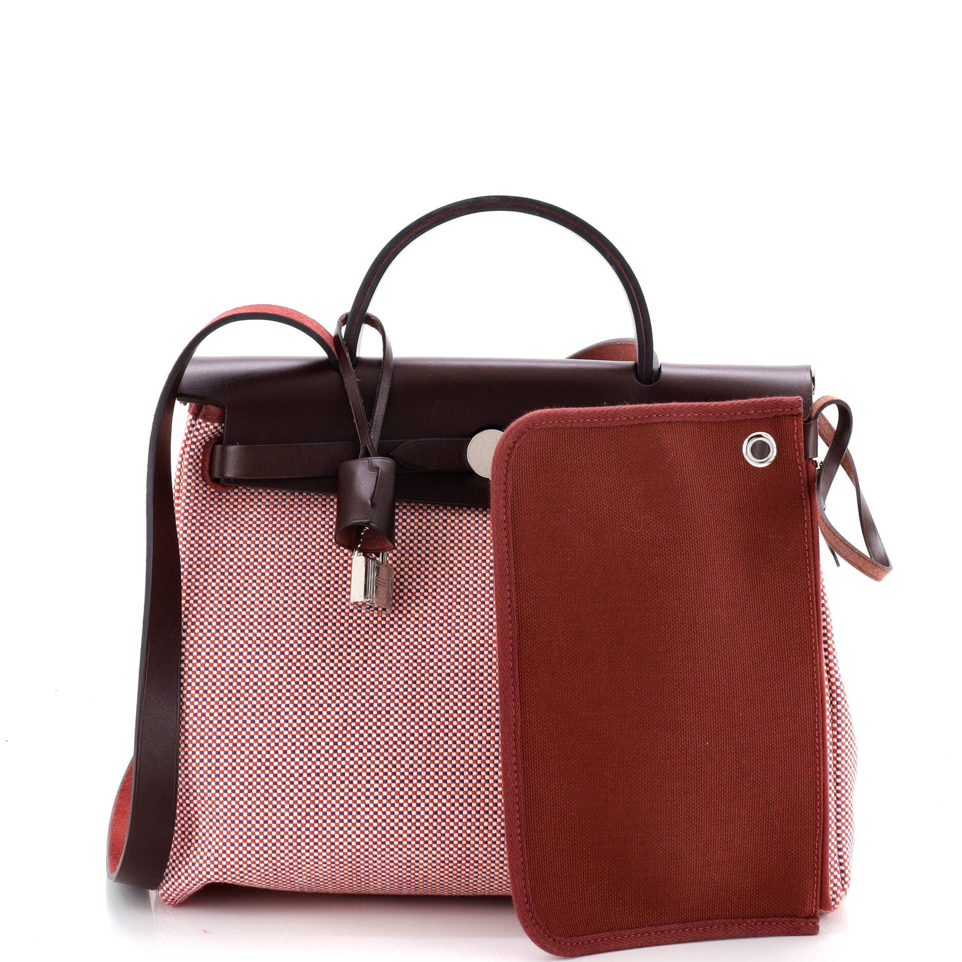 Herbag Zip Criss Viking Toile and Leather 31, Alternate, color, Rouge Sellier
