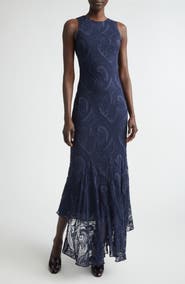 Etro Tonal Paisley Burnout Jersey Maxi Dress