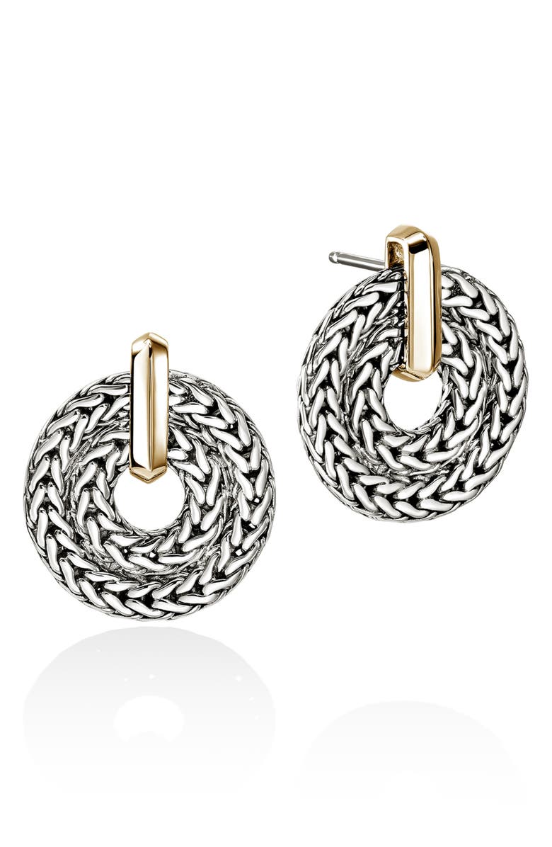 John Hardy Icon Mixed Metal Drop Earrings, Main, color, 