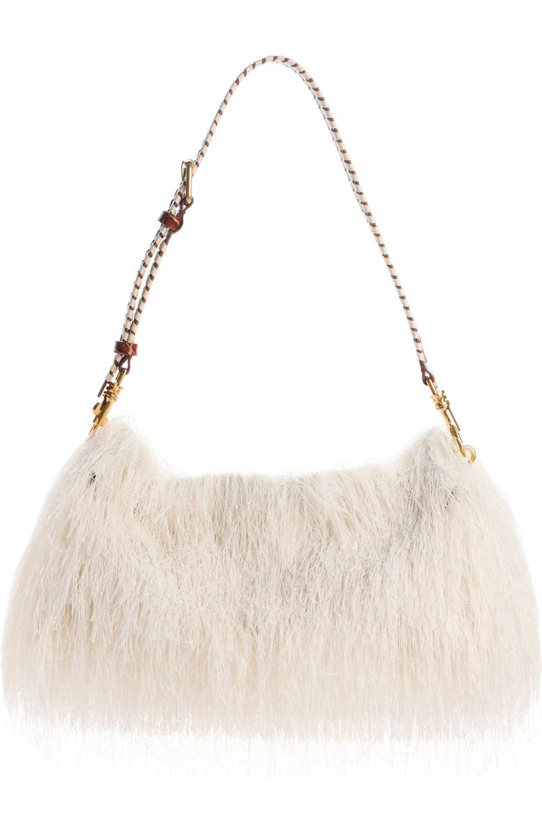 Dries Van Noten Fringe Clutch, Main, color, Ivory 6