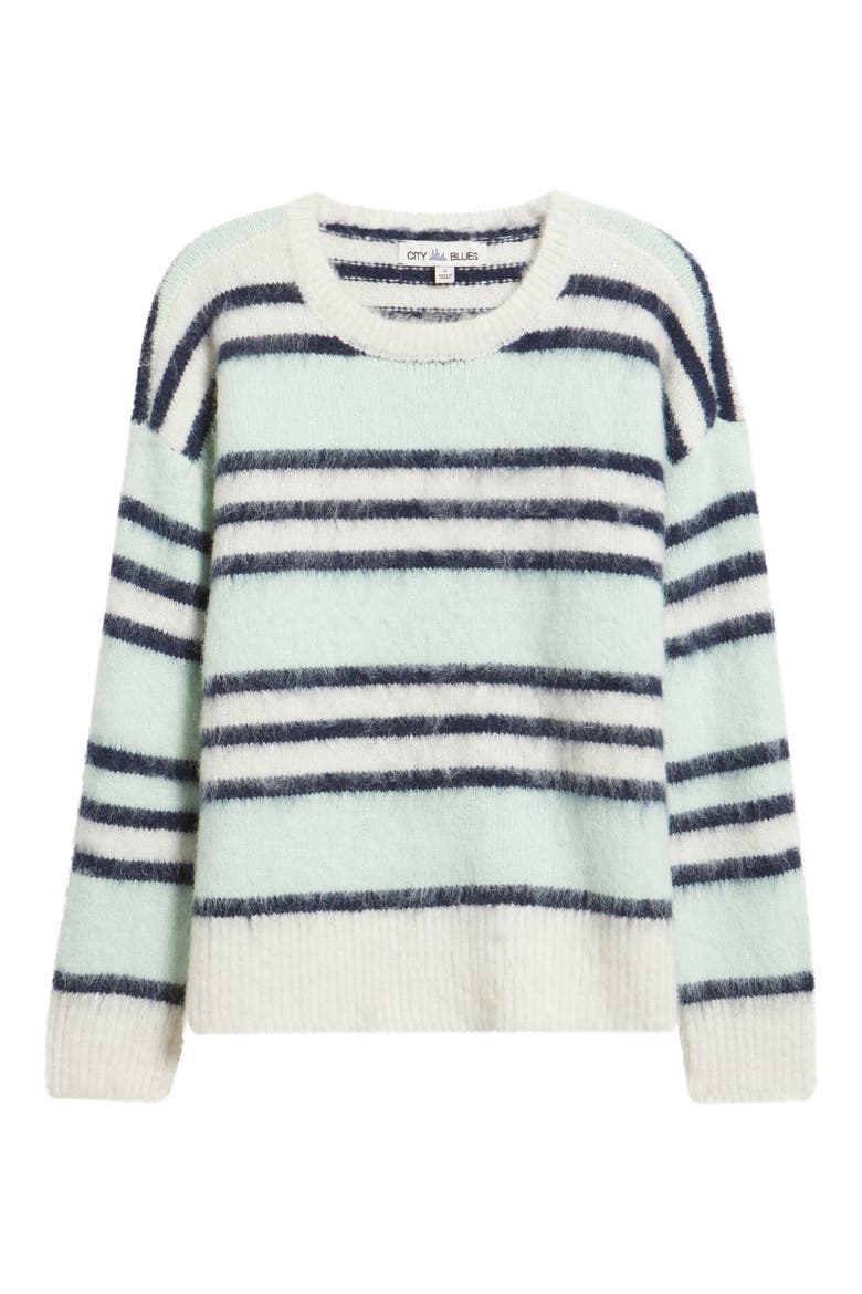 Stripe Crewneck Sweater, Alternate, color, MINT