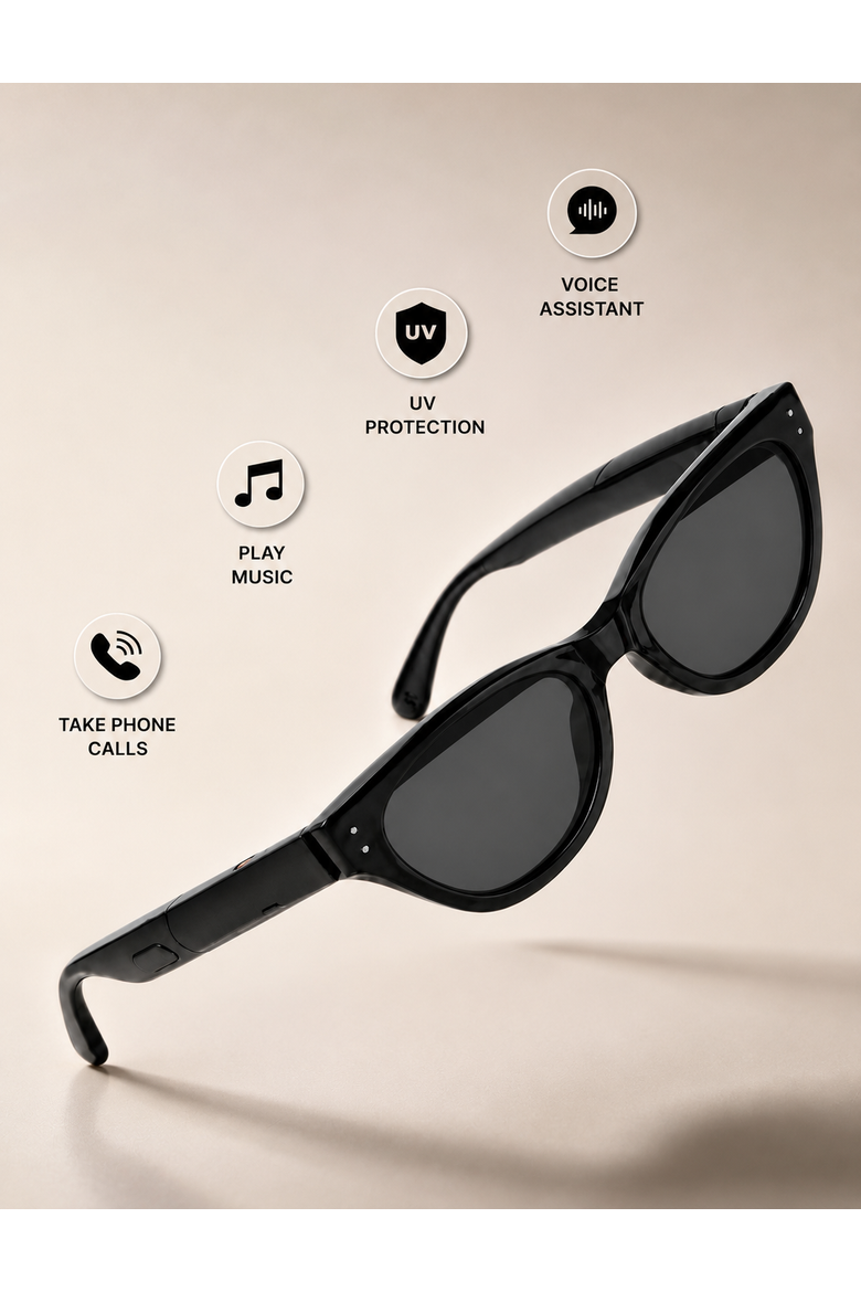 Josie Cateye Smart Sunglasses, Alternate, color, Black