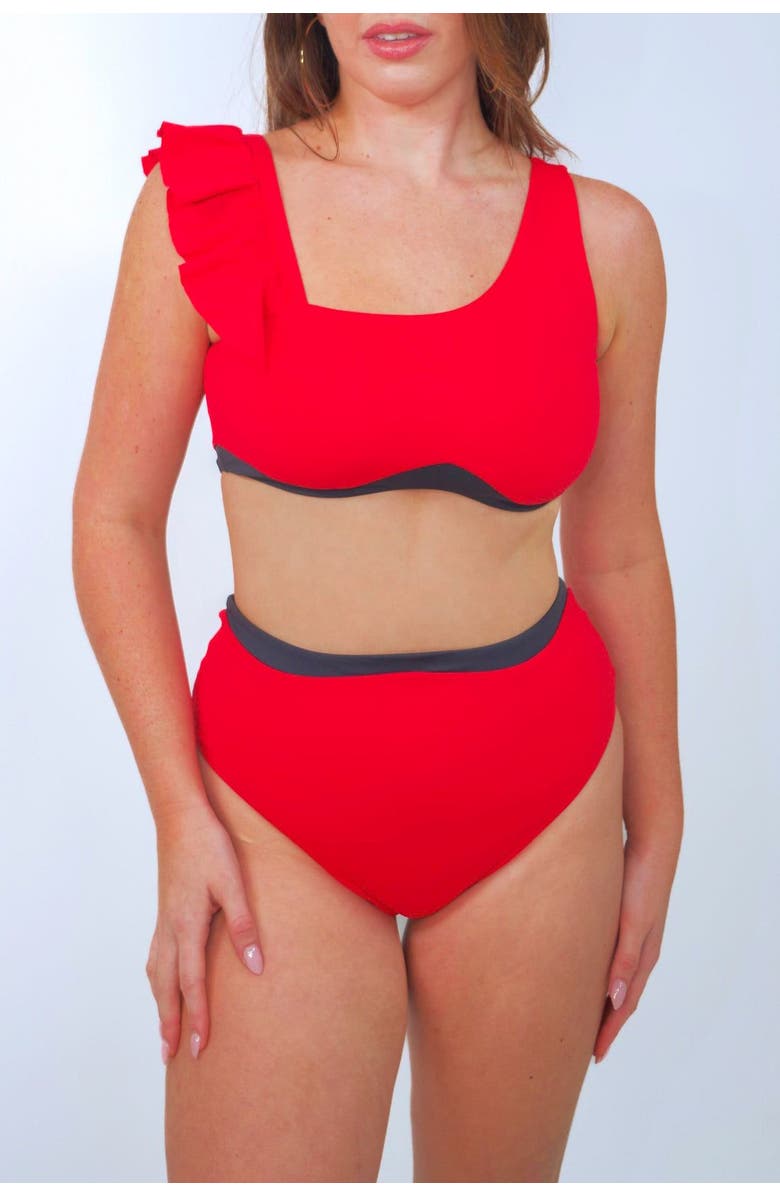 Mary Mercedes Rafaela Contouring Bikini Top, Alternate, color, Red