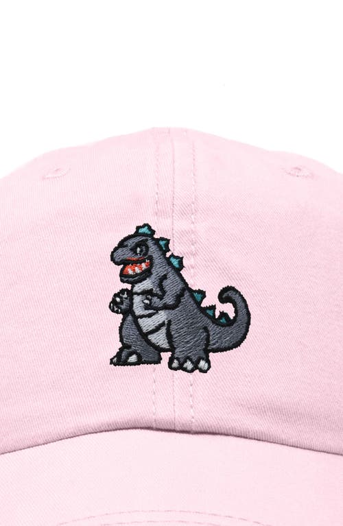 Dalix Giant Lizard Embroidered Dad Hat In Washed Pink