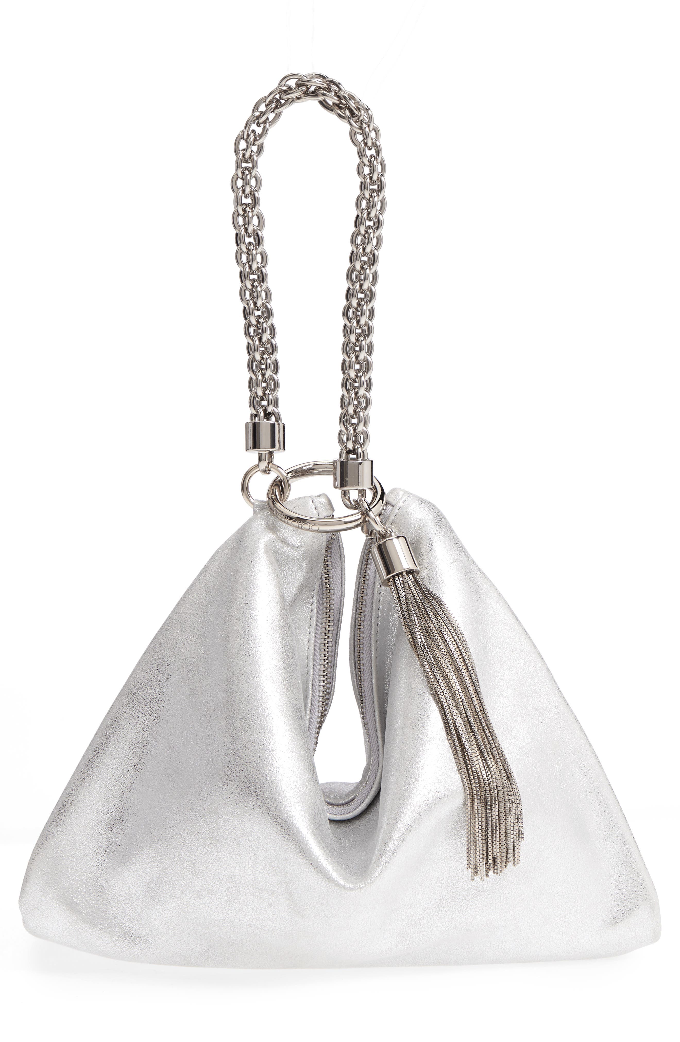 Jimmy Choo Callie Evening Metallic Leather Clutch, Alternate, color, 