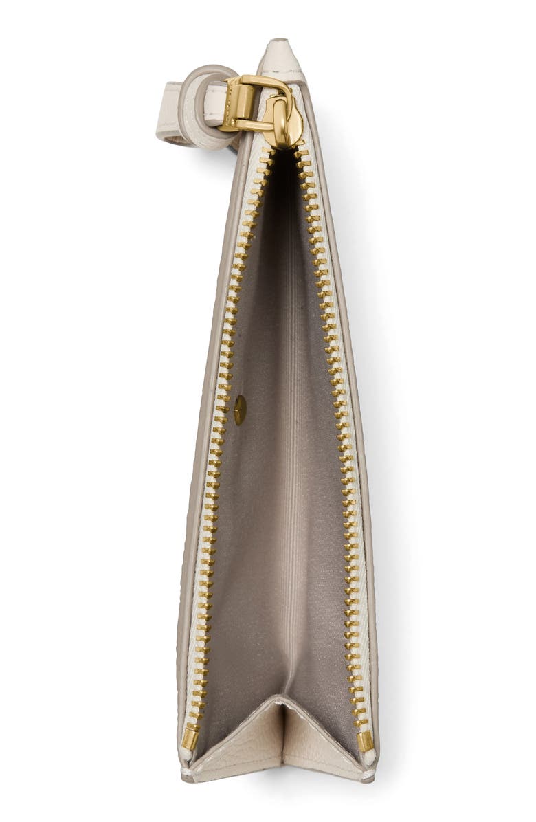 Kate Spade New York loop pebbled leather card case, Alternate, color, Cashew Milk