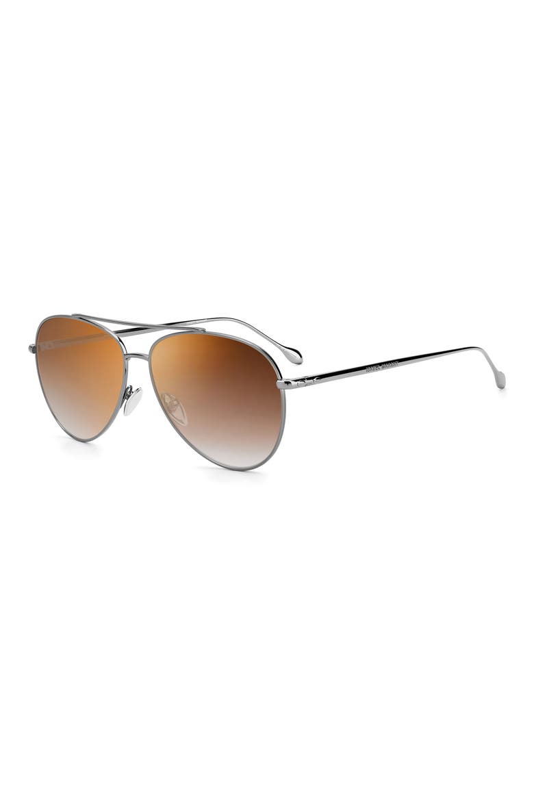 60mm Gradient Aviator Sunglasses, Alternate, color, DARK RUTHEN
