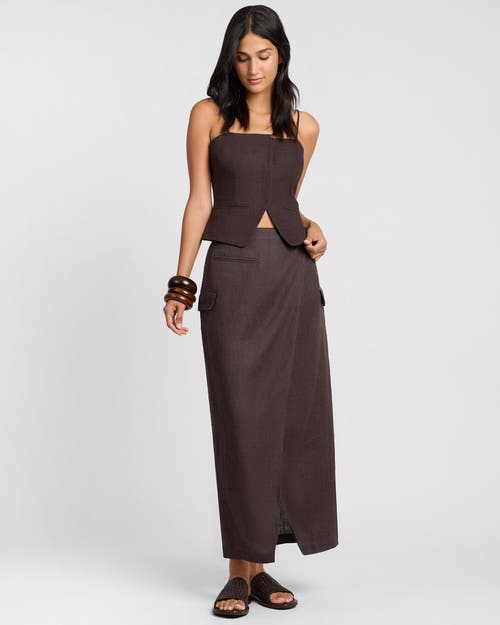 Onia Linen Utility Wrap Maxi Skirt In Brown