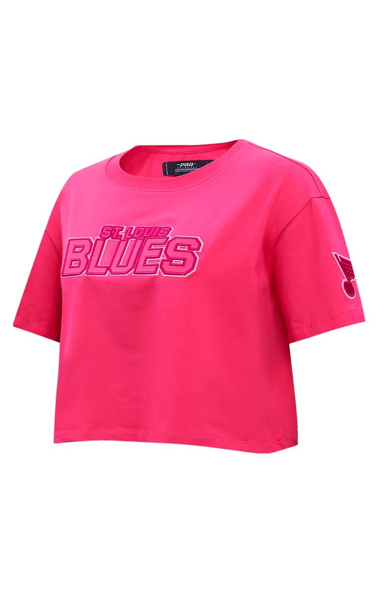 PRO STANDARD Women's Pro Standard St. Louis Blues Triple Pink Cropped Boxy T-Shirt, Alternate, color, Pink