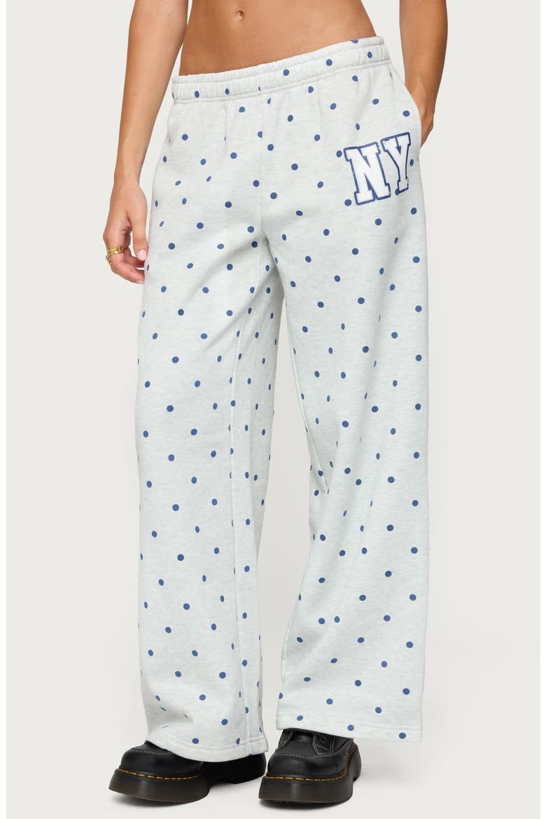 NY Babe Polka Dot Sweatpants, Main, color, GRAY-MELANGE