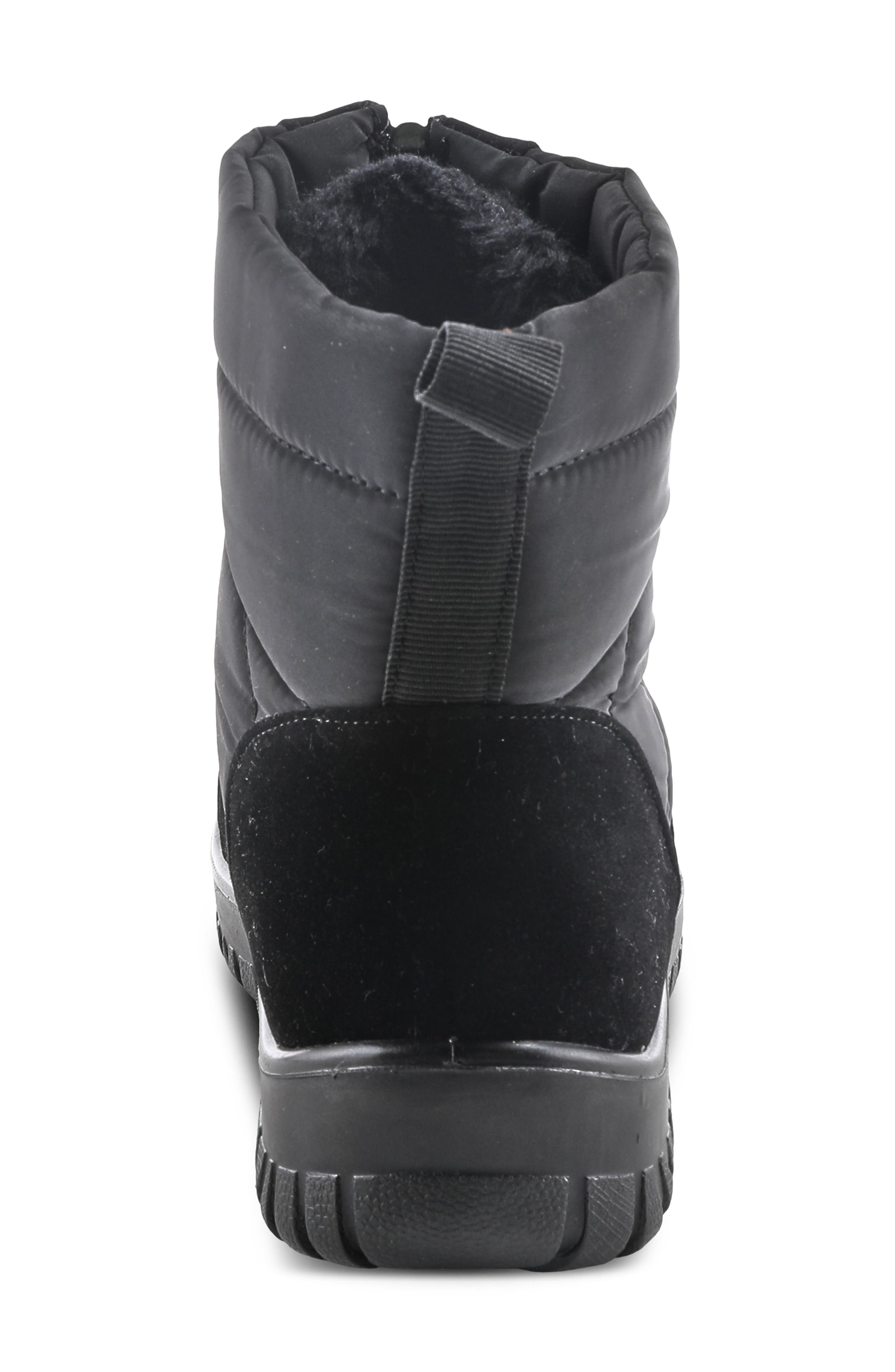 Flexus by Spring Step Lake Effect Waterproof Faux Fur Lined Quilted Snow Bootie, Alternate, color, 