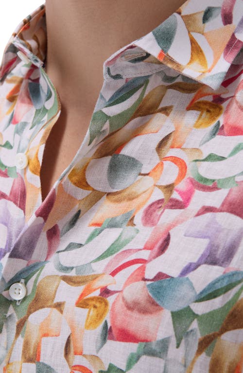 Bugatchi Julian Shaped Fit Linen Button-up Shirt In Sand