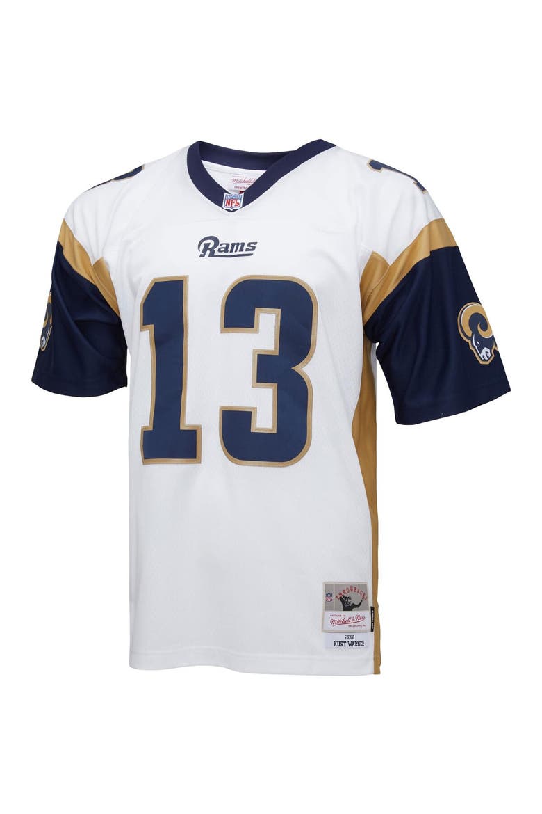 Men's Mitchell & Ness Kurt Warner White Los Angeles Rams Big & Tall 2001 Retired Player Replica Jersey, Alternate, color, White