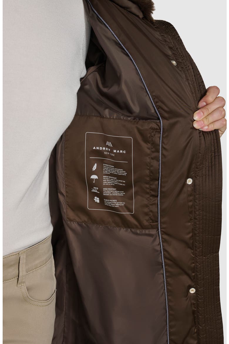 Emery Faux Fur Trim Down, Feather & Synthetic Fill Puffer Coat, Alternate, color, CHOCOLATE