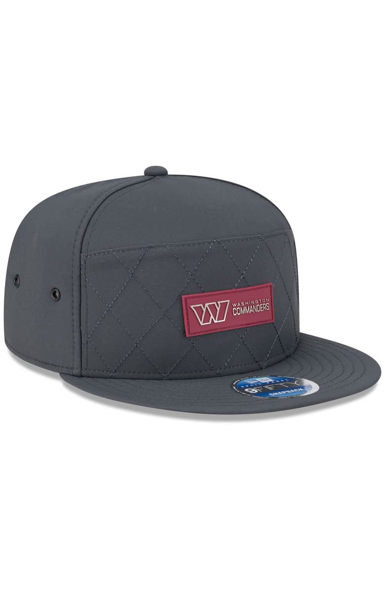 New Era Men's New Era Charcoal Washington Commanders 2025 Sideline Cold Weather Split Panel 9FIFTY Snapback Hat, Alternate, color, Charcoal
