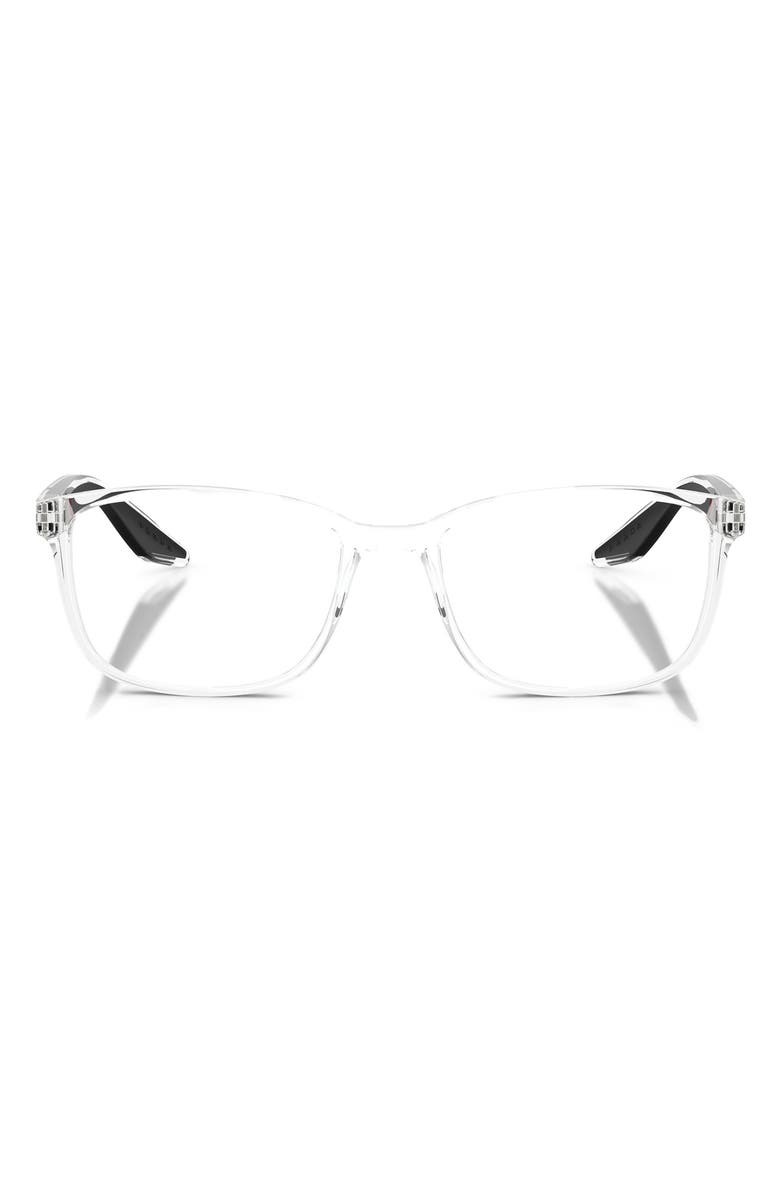 Prada Linea Rossa 55mm Pillow Optical Glasses, Main, color, Crystal