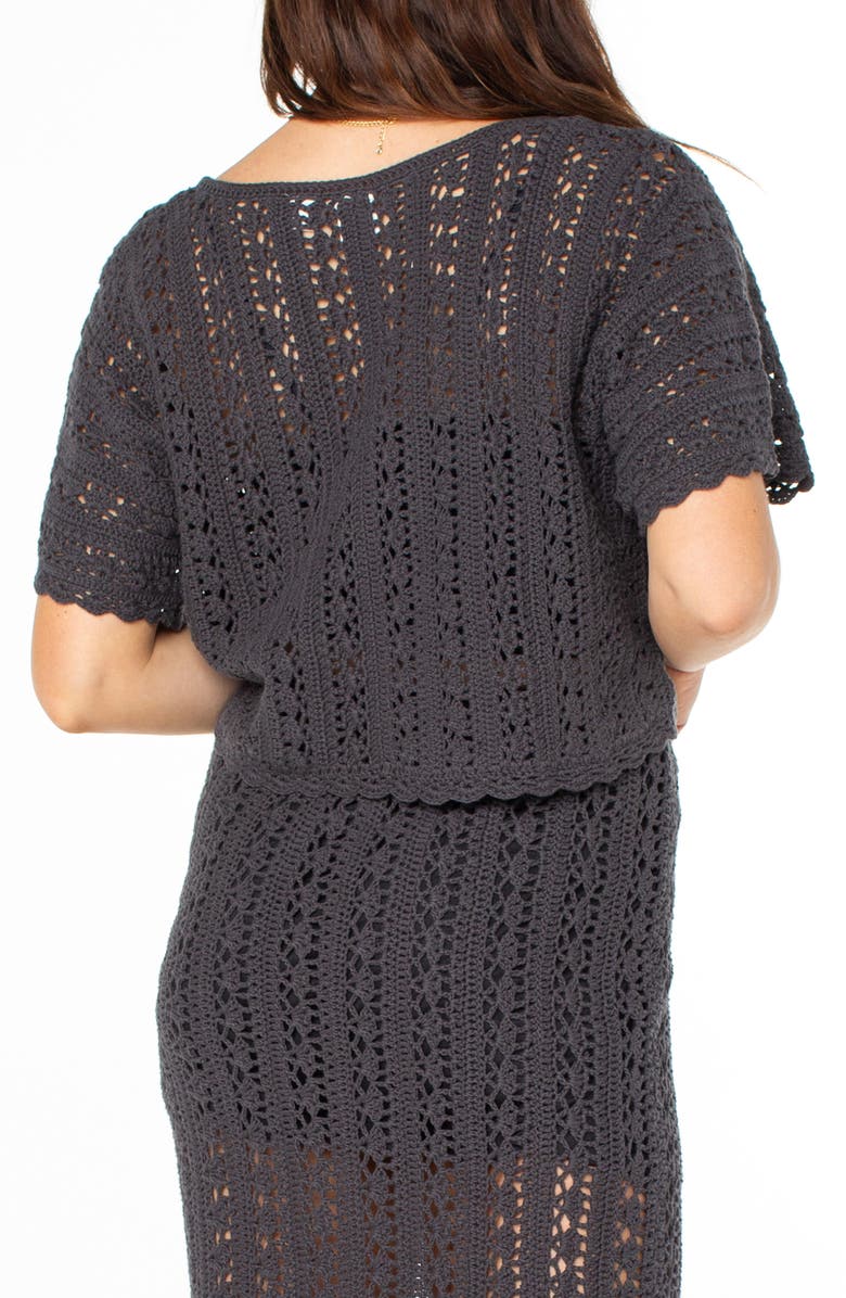 Roxy Sea Swirl Boxy Crochet Sweater, Alternate, color,