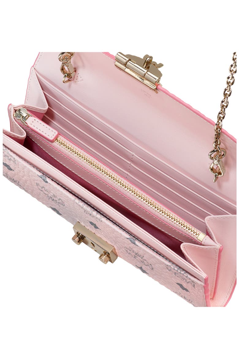 Large Patricia Visetos Canvas Wallet on a Chain, Alternate, color, POWDER PINK
