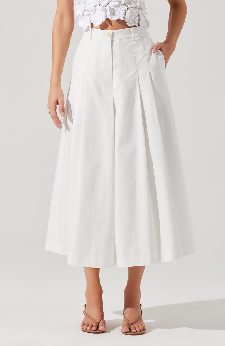 ASTR the Label Rowen Pleated Cotton Culottes, Main, color,