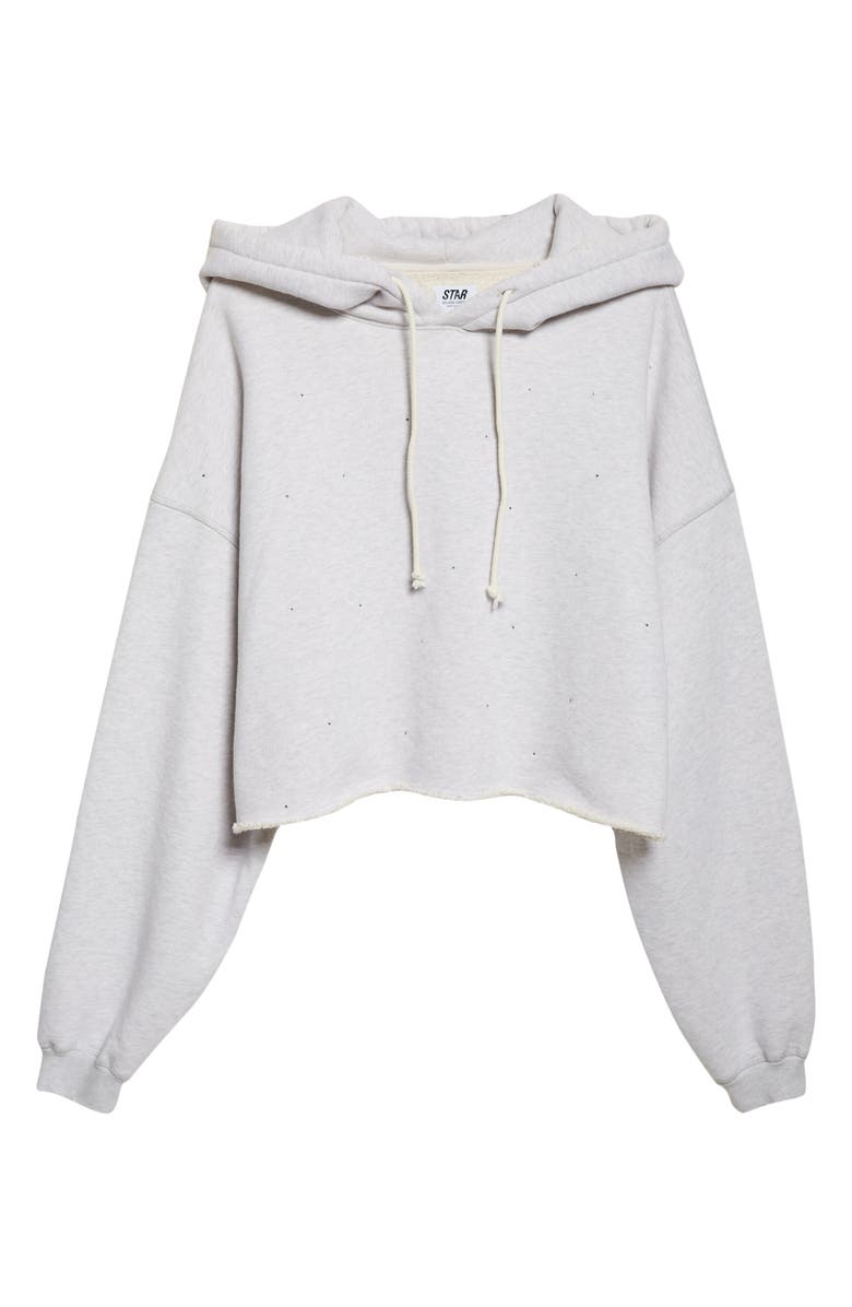 Golden Goose Star Oversize Crop Hoodie, Alternate, color, Vintage Gray Melange